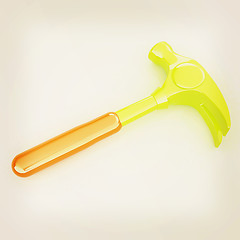 Image showing Hammer on white background . 3D illustration. Vintage style.