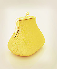 Image showing Leather purse. 3D illustration. Vintage style.