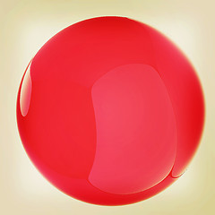 Image showing Glossy red sphere. 3D illustration. Vintage style.