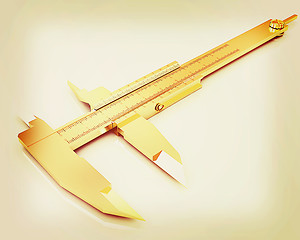 Image showing Vernier caliper . 3D illustration. Vintage style.