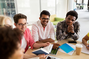 Image showing group of high school students sitting at table