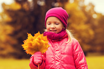 Image showing happy beautiful little girl portrait outdoors