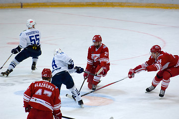 Image showing Alexander Mereskin (25) cover the puck