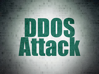 Image showing Protection concept: DDOS Attack on Digital Data Paper background