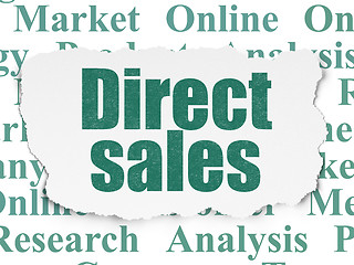 Image showing Marketing concept: Direct Sales on Torn Paper background