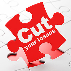 Image showing Business concept: Cut Your losses on puzzle background