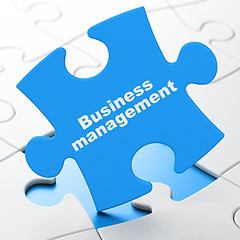 Image showing Finance concept: Business Management on puzzle background