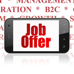 Image showing Business concept: Smartphone with Job Offer on display