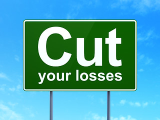 Image showing Finance concept: Cut Your losses on road sign background