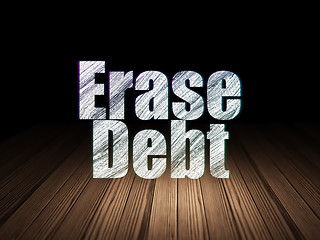 Image showing Business concept: Erase Debt in grunge dark room