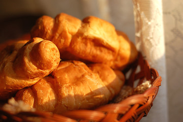 Image showing fresh croissants in basket