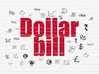 Image showing Currency concept: Dollar Bill on wall background