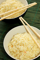 Image showing Two bowls of healthy organic rice