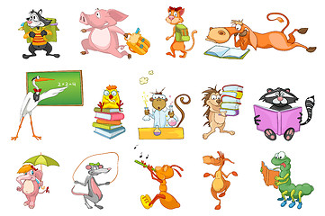 Image showing Vector set of animals illustrations.