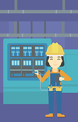 Image showing Electrician with electrical equipment.