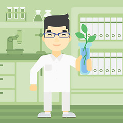 Image showing Scientist with test tube vector illustration.