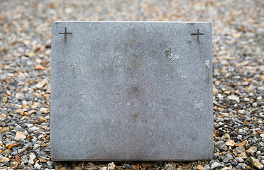 Image showing old catholic cemetery gravestone