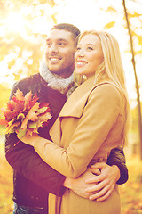 Image showing romantic couple in the autumn park