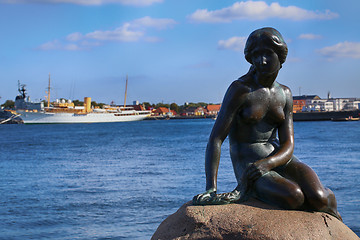 Image showing Sculpture of The Little Mermaid Copenhagen, Denmark