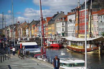 Image showing Nyhavn harbour in Copenhagen, Denmark