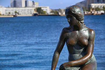 Image showing Sculpture of The Little Mermaid Copenhagen, Denmark