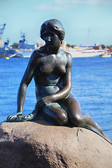 Image showing Sculpture of The Little Mermaid Copenhagen, Denmark