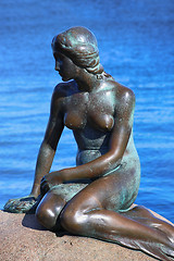 Image showing Sculpture of The Little Mermaid Copenhagen, Denmark