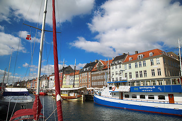 Image showing Nyhavn harbour in Copenhagen, Denmark