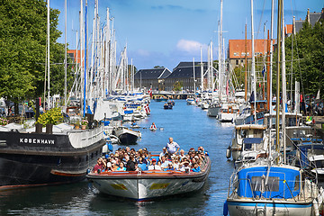 Image showing View on canal from bridge Sankt Anne Gade in Copenhagen, Denmark