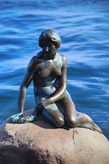 Image showing Sculpture of The Little Mermaid Copenhagen, Denmark