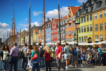 Image showing Nyhavn harbour in Copenhagen, Denmark