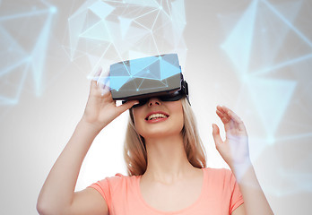 Image showing woman in virtual reality headset or 3d glasses