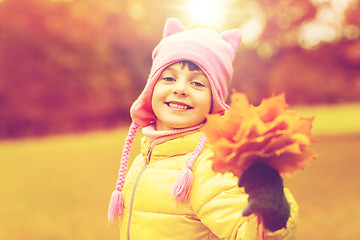 Image showing happy beautiful little girl portrait outdoors