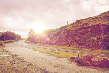 Image showing asphalt road at connemara in ireland