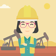 Image showing Cnfident oil worker vector illustration.