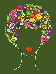 Image showing Beautiful girl with flowers in hair