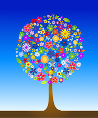 Image showing Colorful tree with flowers