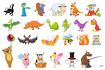 Image showing Vector set of animals illustrations.