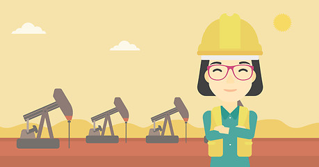 Image showing Cnfident oil worker vector illustration.