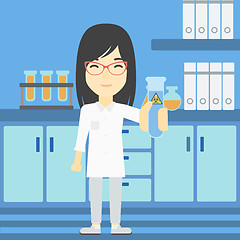 Image showing Scientist with test tube vector illustration.