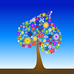 Image showing Colorful tree with flowers