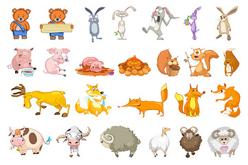 Image showing Vector set of animals illustrations.