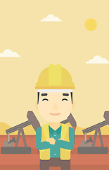 Image showing Cnfident oil worker vector illustration.