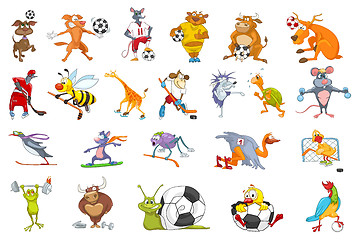 Image showing Vector set of animals sport illustrations.