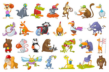 Image showing Vector set of animals sport illustrations.