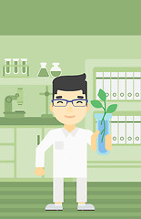 Image showing Scientist with test tube vector illustration.