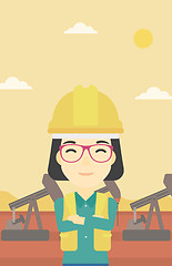 Image showing Cnfident oil worker vector illustration.