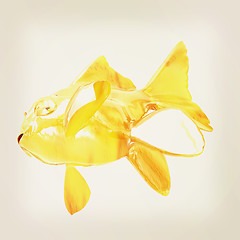 Image showing Gold fish. 3D illustration. Vintage style.