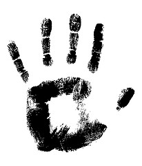 Image showing Black Handprint on White