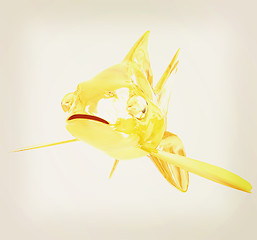 Image showing Gold fish. 3D illustration. Vintage style.